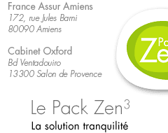 Le Pack Zen3 est un concept du groupe France Assur, France Assur Amiens 172 rue jules Barni 80090 Amiens, Cabinet Oxford bd Ventadouiro 13300 Salon de Provence, Pack Zen3 la solution tranquilité