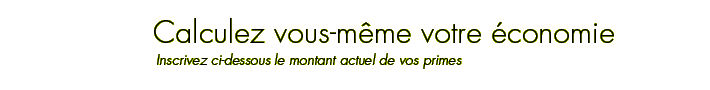 Calculez vous-même votre économie, inscrivez ci-dessous le montant actuel de vos primes